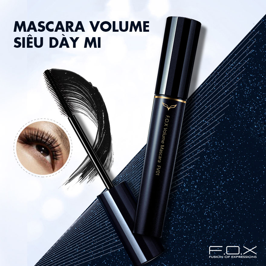 Combo F.O.X Serum Dưỡng Dài Mi - Mascara Dày Mi &amp; Chì Kẻ Mắt Chống Lem