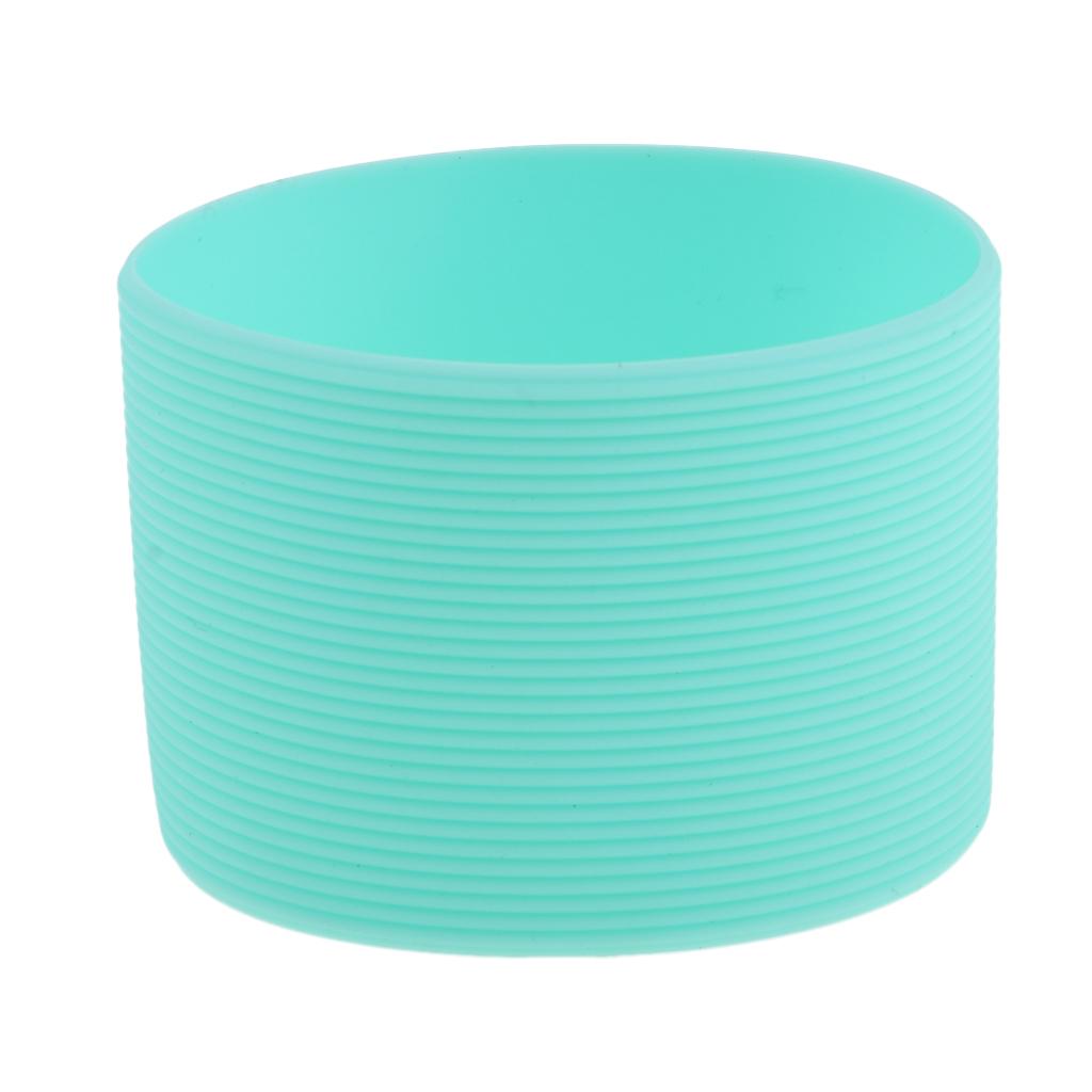 2xOutdoor Silicone Round Non- Water Bottle Mug Cup Sleeve Cover Green