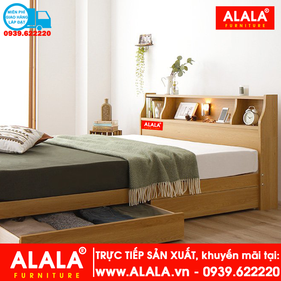 Giường ngủ ALALA06 gỗ HMR chống nước - www.ALALA.VN - 0939.622220