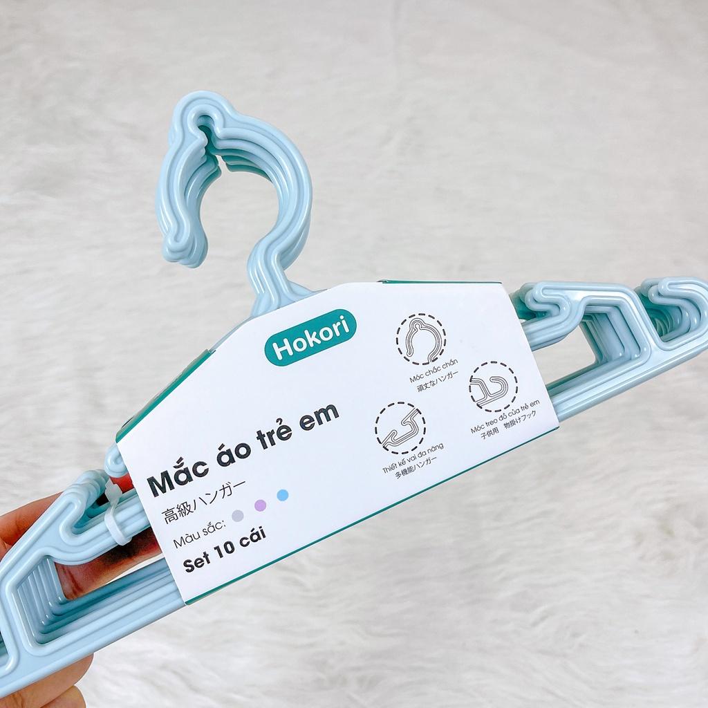 Set 10 móc quần áo trẻ em Hokori Việt Nhật. Móc treo quần áo