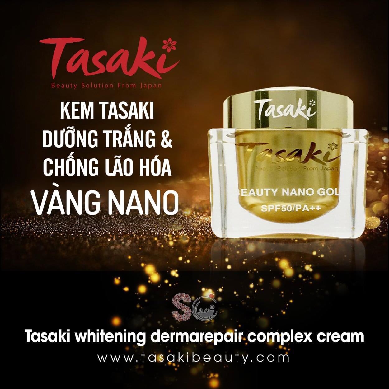 KEM TASAKI VÀNG - TRẮNG DA - NGỪA LÃO HÓA - PHỤC HỒI DA - WHITENING DERMA REPAIR COMPLEX CREAM 25G - BEAUTY NANO GOLD