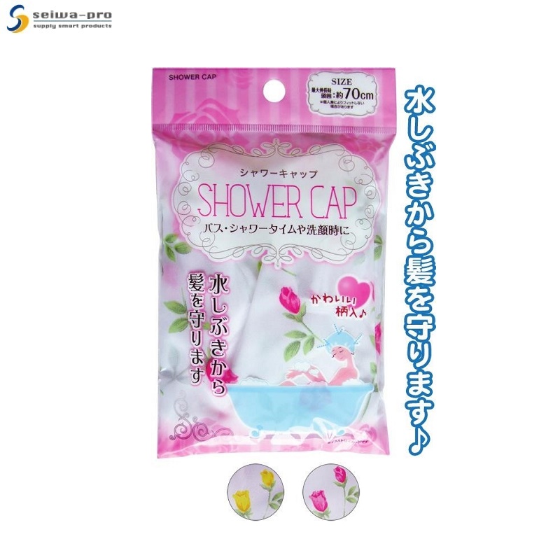 Mũ tắm bảo vệ tóc họa tiết hoa Seiwa