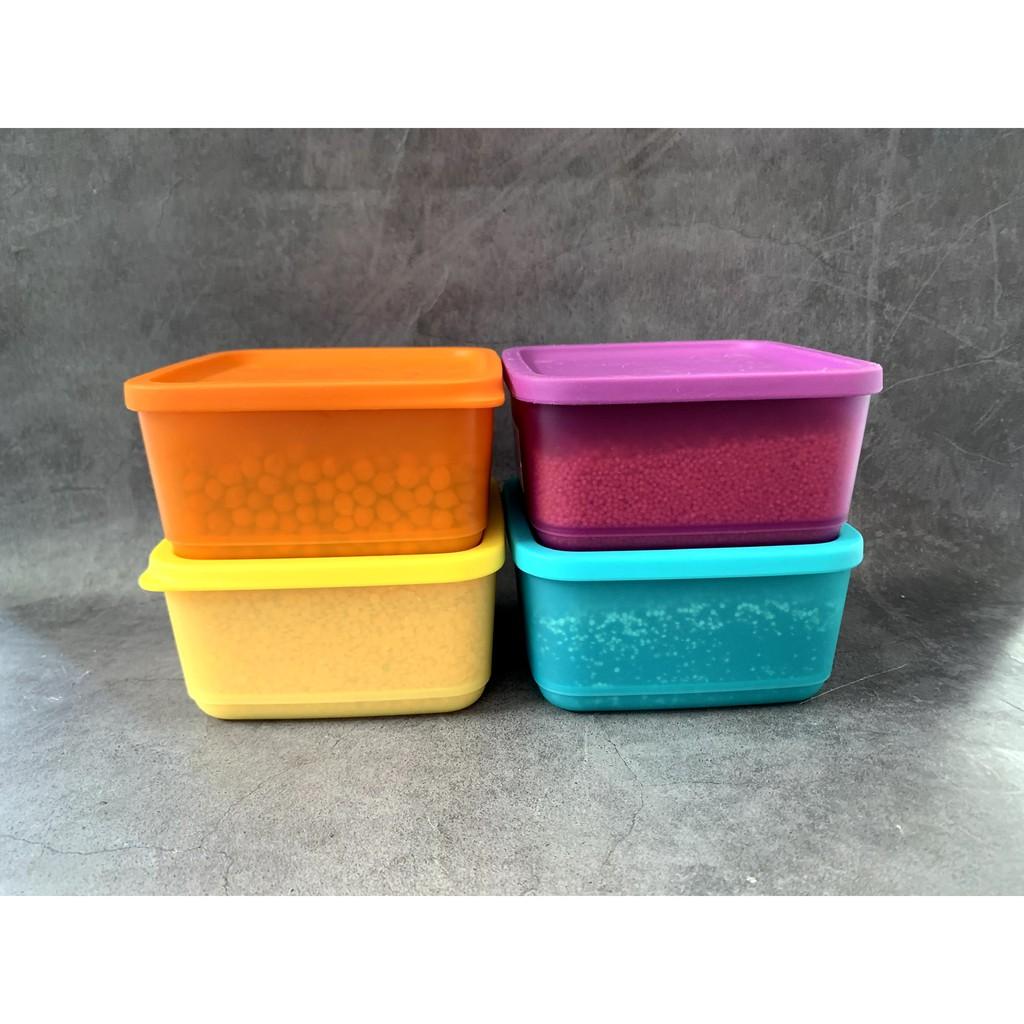 Bộ Hộp Bảo Quản Thực Phẩm Small Summer Fresh Bốn Hộp Tupperware, Hộp Trữ Khô, Nhựa Nguyên Sinh An Toàn