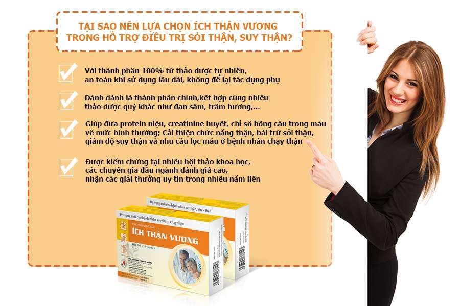 Thực phẩm bảo vệ sức khỏe Viên nén Ích Thận Vương bảo vệ thận, giảm biến chứng suy thận