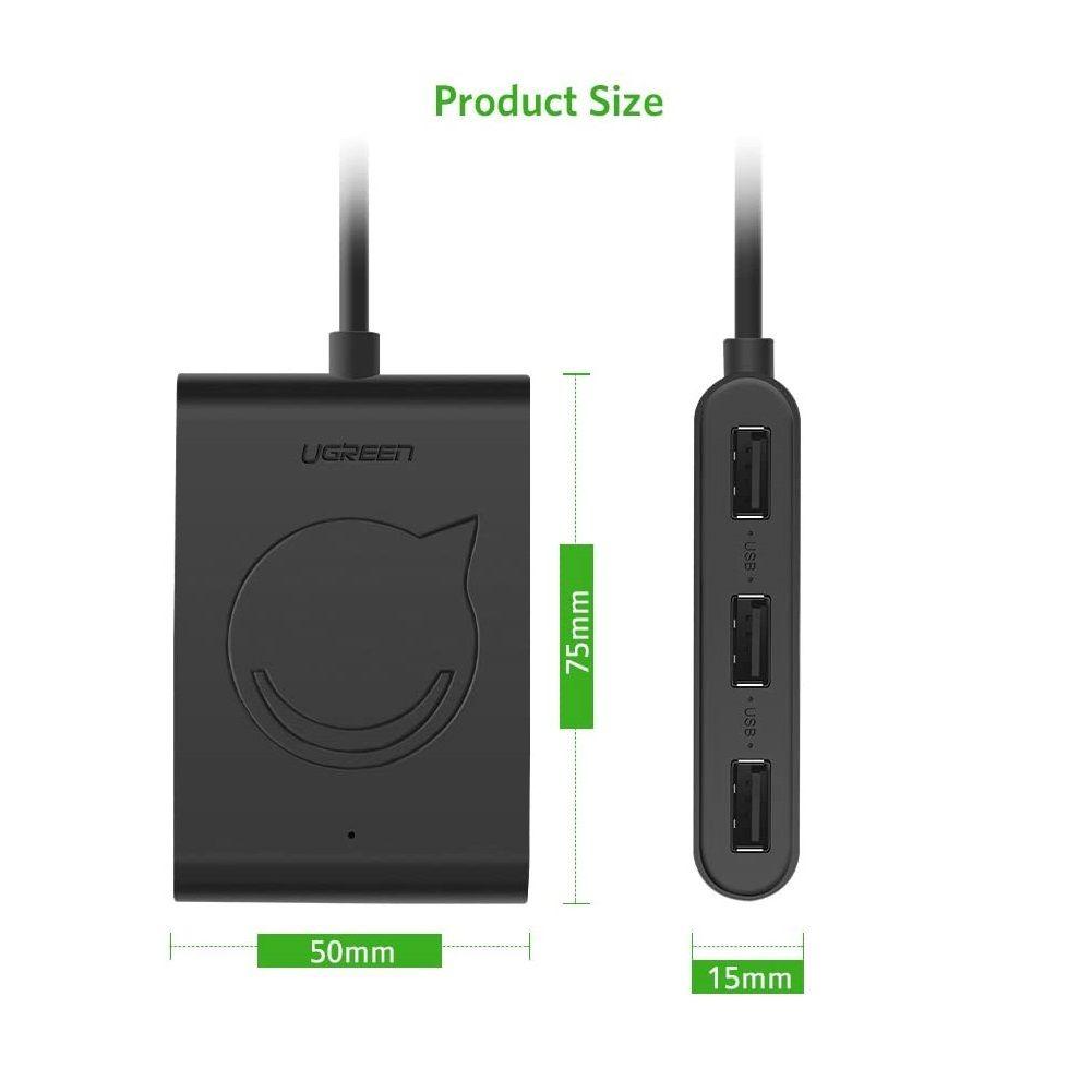 Ugreen UG20237CR101TK 1M màu đen hub USB 2.0 đa năng cho pc có thêm chức năng OTG cổng micro cho android - HÀNG CHÍNH HÃNG