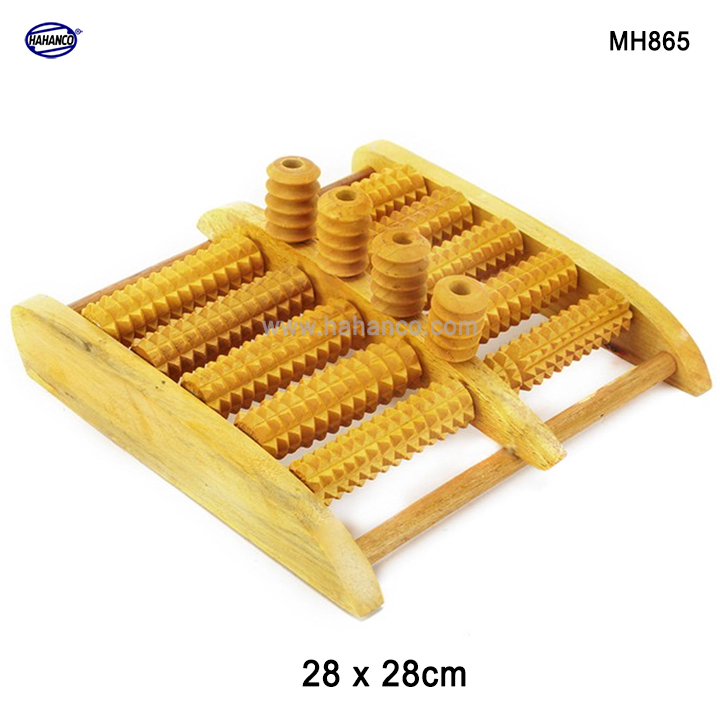 Bàn lăn chân 4 trục bi đứng massage chân bằng gỗ cỡ lớn giúp lưu thông máu - Chăm sóc sức khỏe