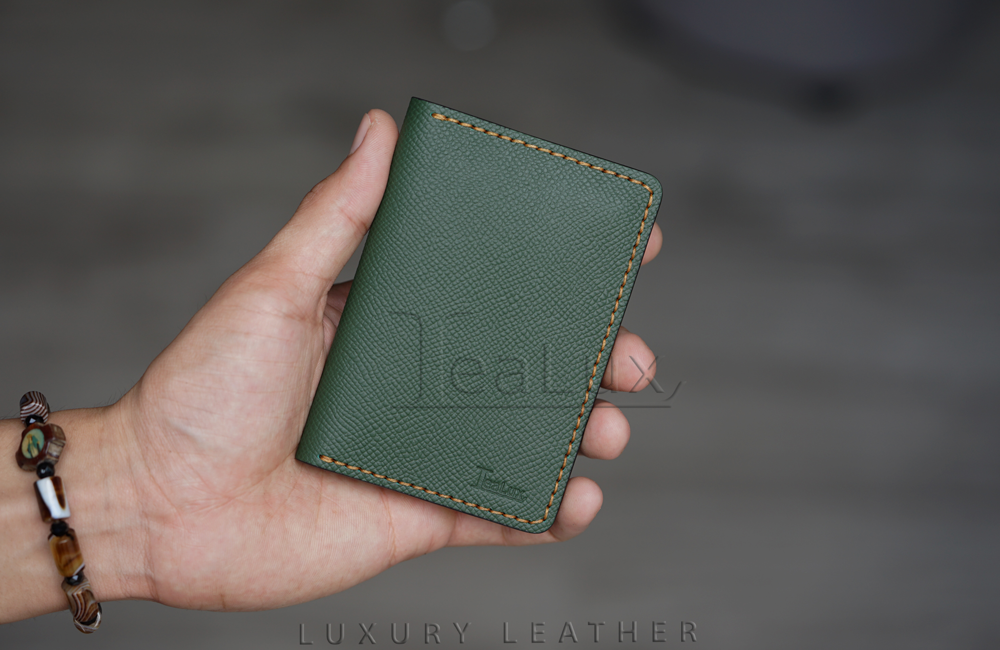 Ví Đựng Thẻ Nam Nữ Da Epsom Handmade Lealux Mini Epsom Wallet 1