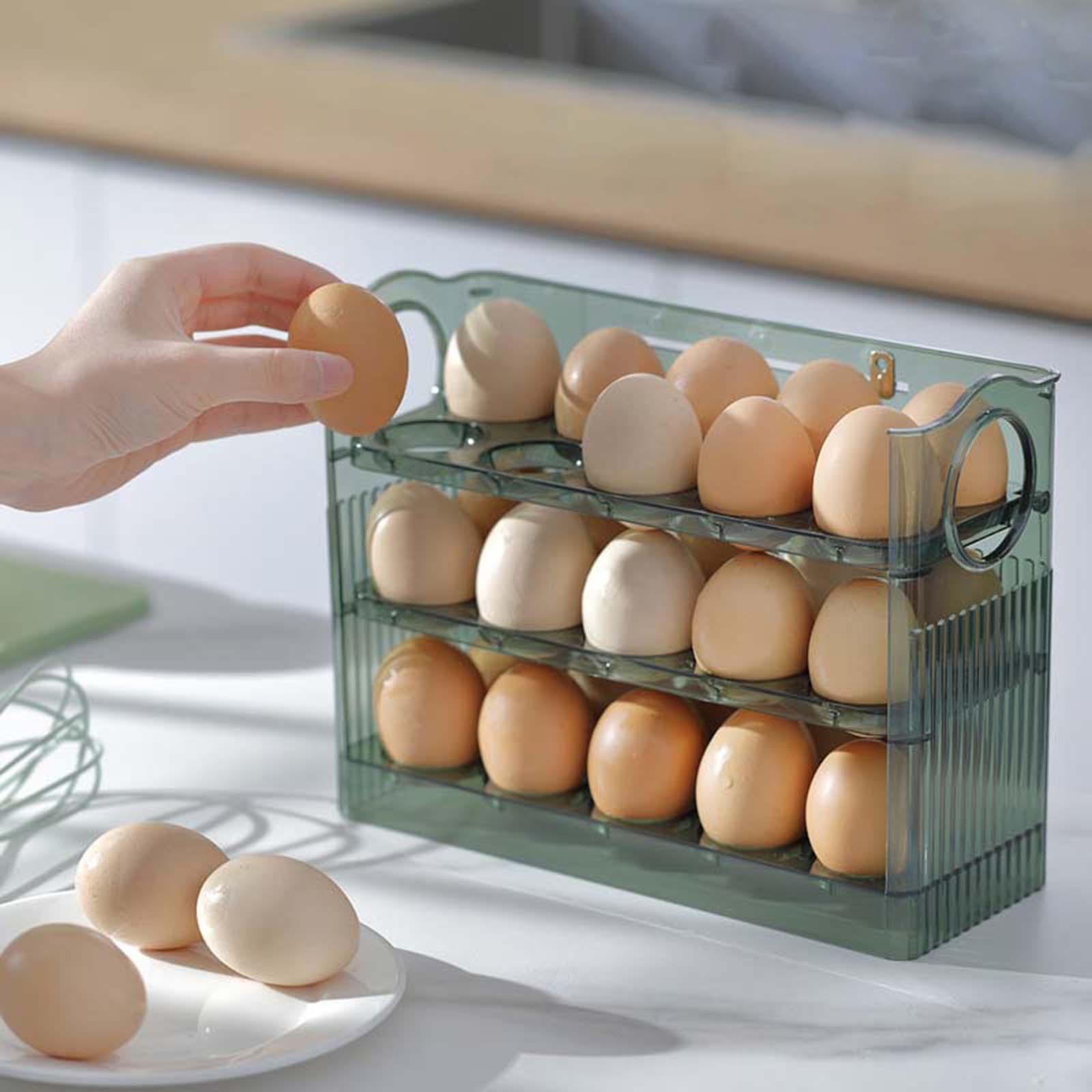 Egg Holder for Fridge,3 Layer  Fridge Egg Tray Container,Kitchen Countertop Fresh Egg Storage Container