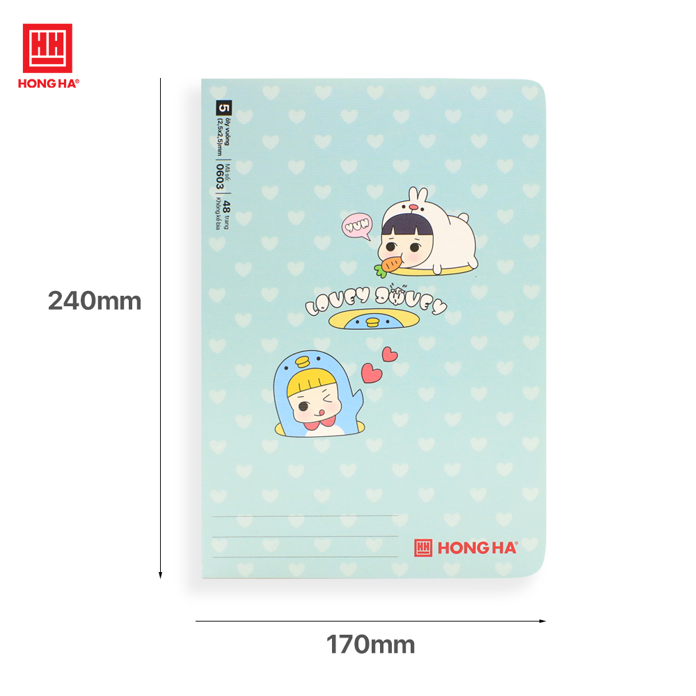 Vở 5 ô ly 48 trang Hồng Hà School Funny định lượng 100gsm - 0603