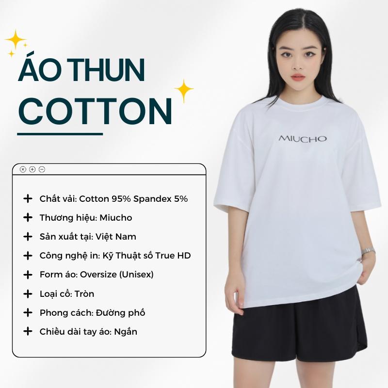 Áo phông nữ form rộng tay lỡ unisex đẹp, áo thun nữ form rộng tay lỡ unisex cotton hàn quốc AT081 Miucho in hình