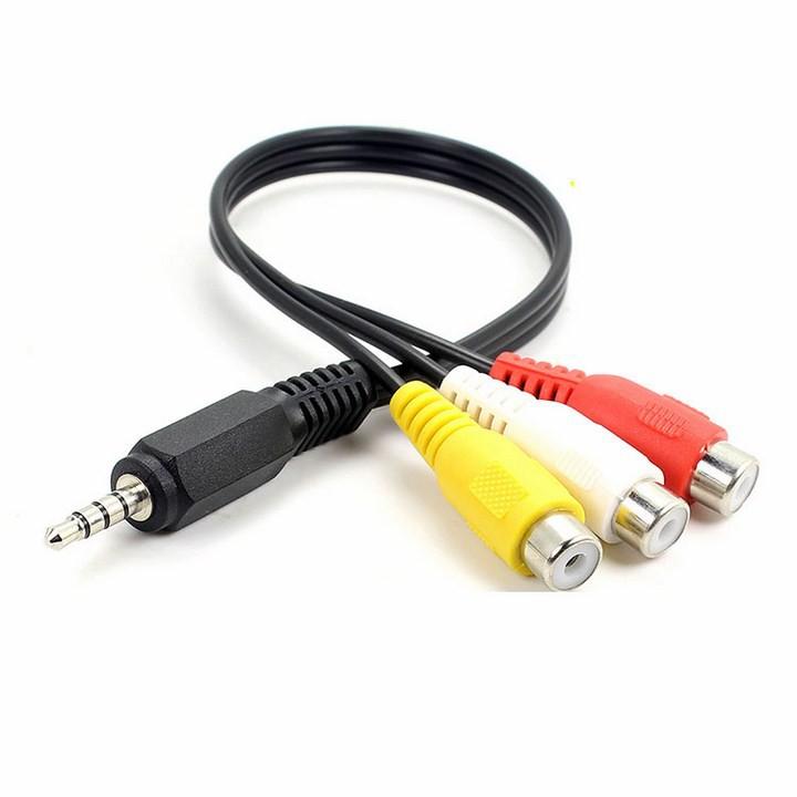 CÁP CHUYỂN JACK 3,5 LY RA 3 ĐẦU RCA CÁI