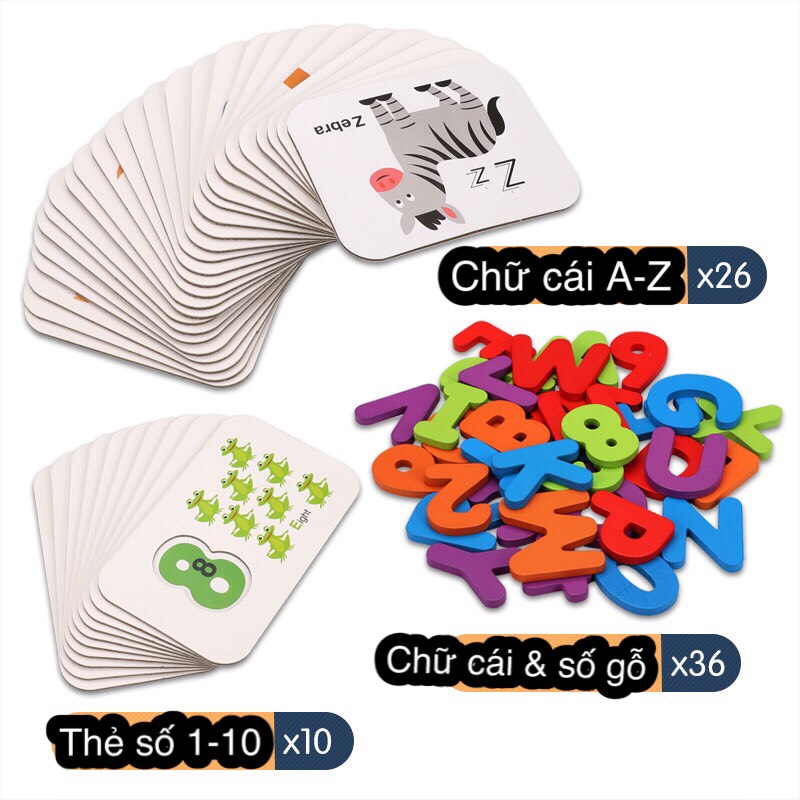 Bộ thẻ flash card học số và chữ cái