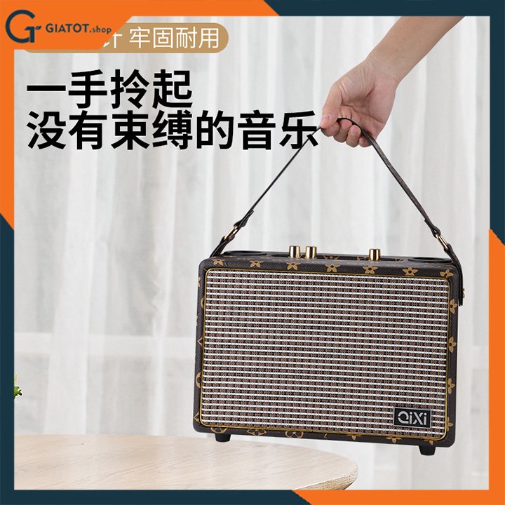 Loa bluetooth QiXi SK-2036 kèm 2 micro karaoke