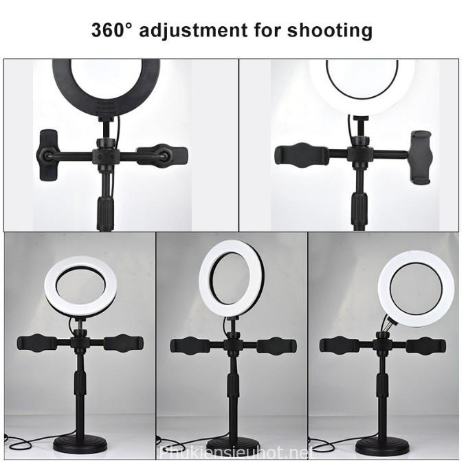 Bộ Đèn Livestream 16cm 2 Kẹp Điện Thoại.