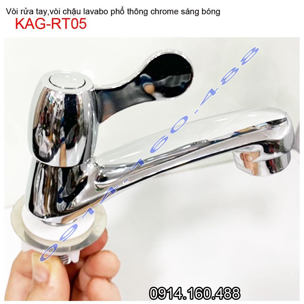 Vòi lavabo lạnh KAG-RT05, vòi chậu rửa mặt thân nhỏ tay gạt giá sỉ nước mạnh sử dụng tốt