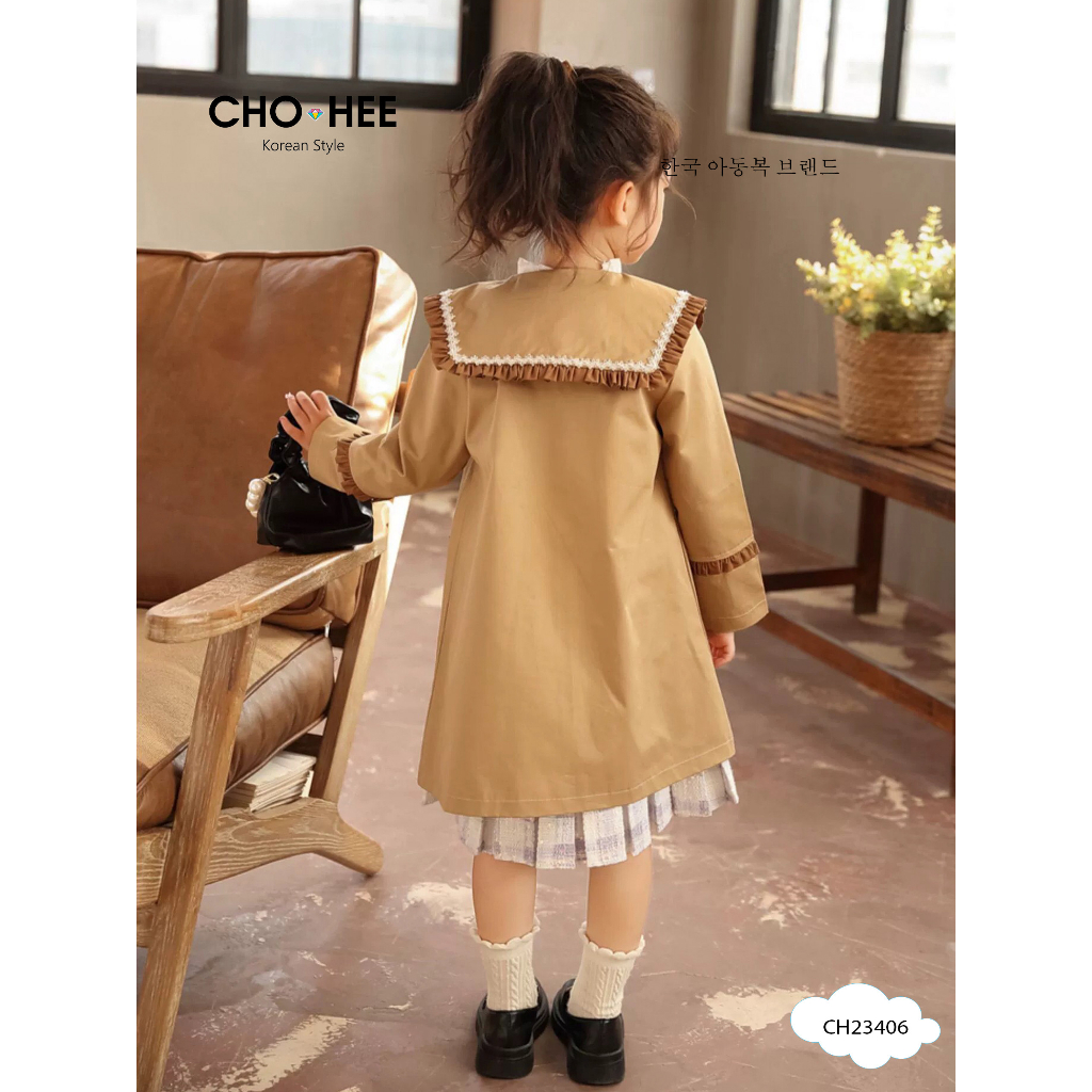 Áo khoác cho bé gái thiết kế theo phong cách Hàn Quốc từ 12-35kg chất kaki mềm mát
