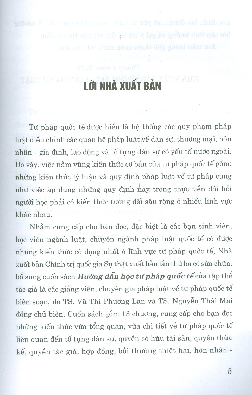 Hướng dẫn học Tư pháp quốc tế (xuất bản lần thứ 3, có sửa chữa bổ sung) - bản in 2023