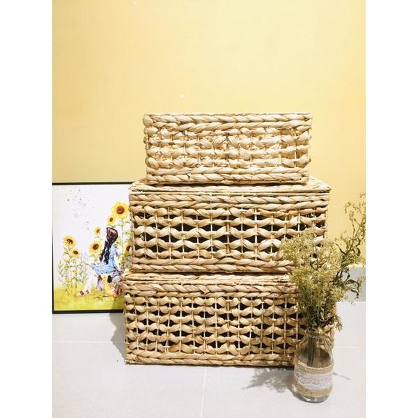 Giỏ lục bình vintage , Đựng đồ đa năng & Trang trí nhà cửa, đựng quần áo và đựng đồ chơi cho bé