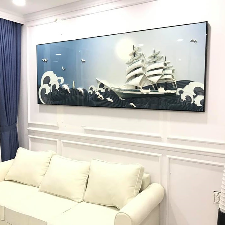 Tranh Phù Điêu Thuỷ Tinh - Thuận Buồm Xuôi Gió - GM180504  -80X220cm