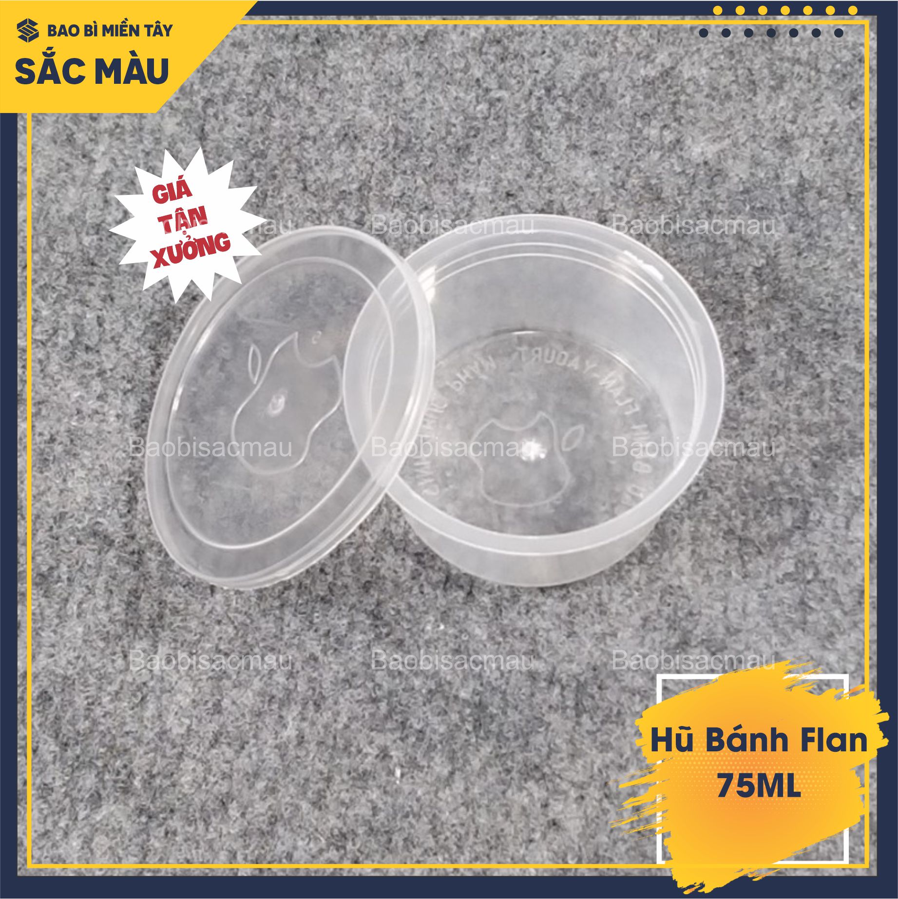 100 Hũ bánh flan, rau câu 75ML có nắp