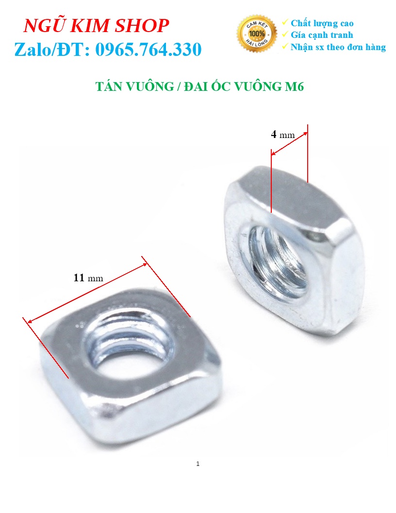 TÁN VUÔNG _ ĐAI ỐC VUÔNG M6