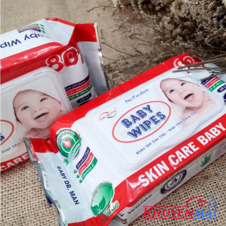 Hộp 80 Khăn Giấy Ướt Baby Wipes 80g