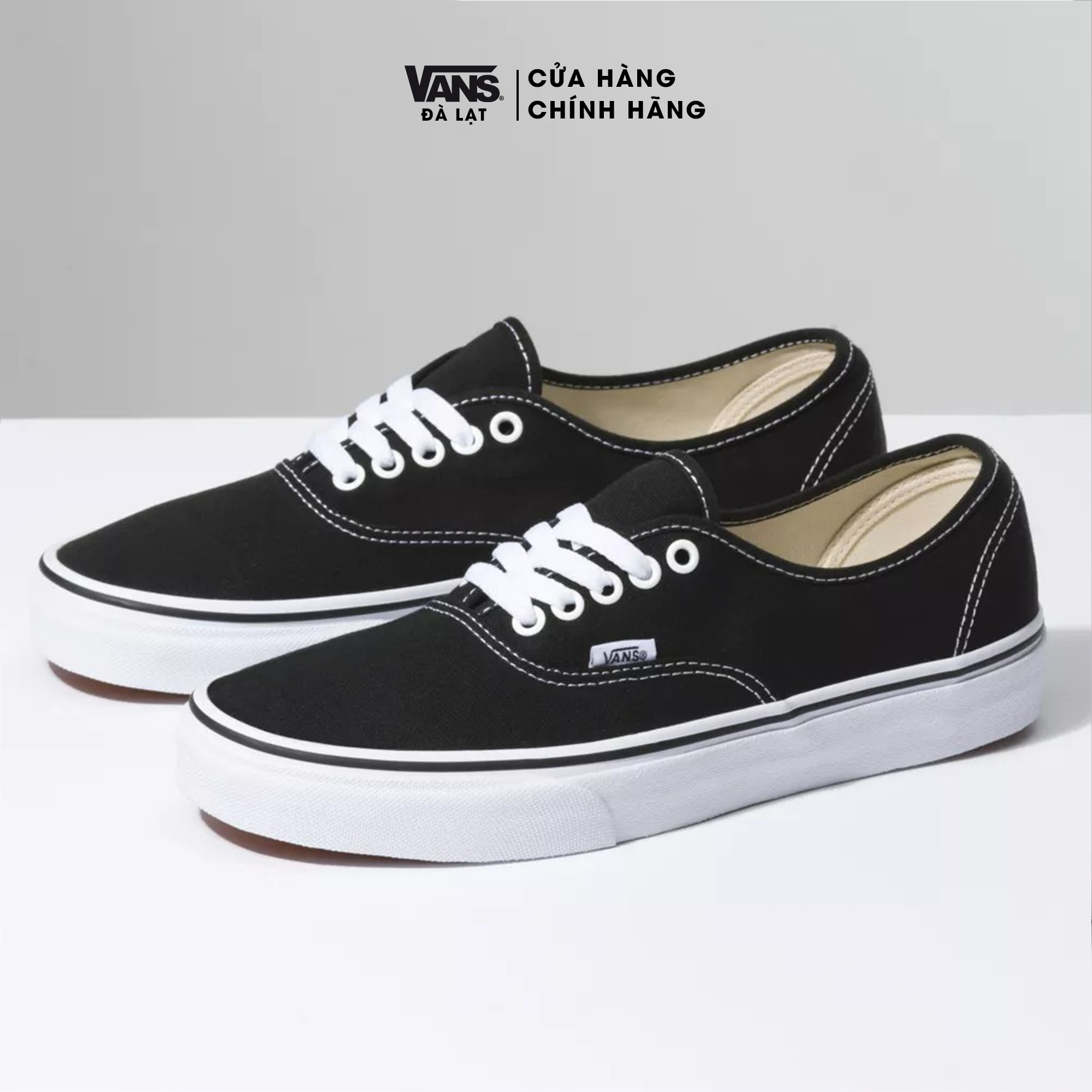 Hình ảnh Giày Sneaker Unisex CỔ THẤP Vans Authentic Black White  VN000EE3BLK