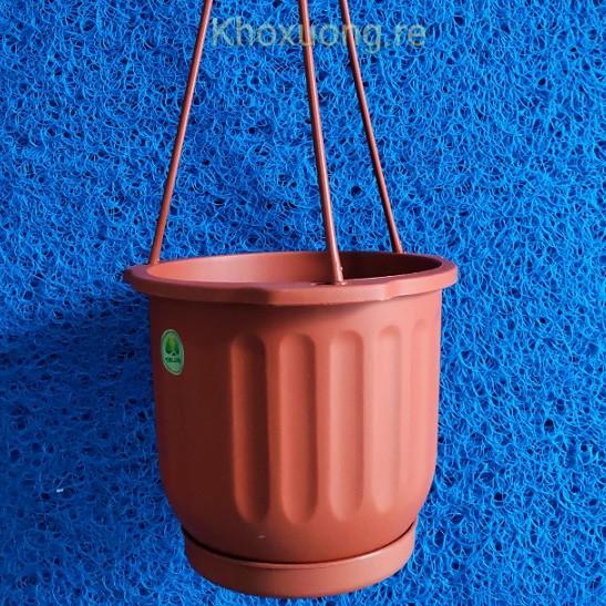 Chậu Nhựa Dây Treo Có đế Giữ Nước Dưỡng Cây, Chậu Treo Trang Trí Hoa Kiểng