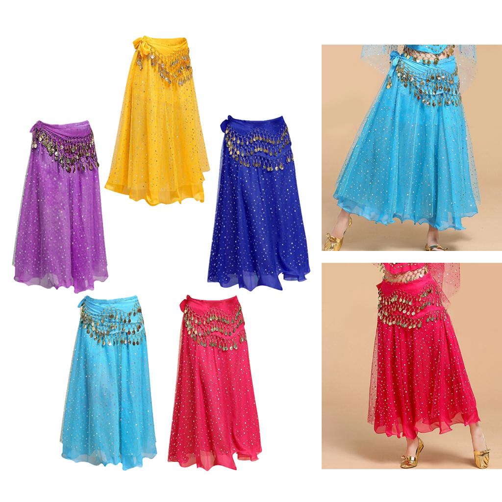 Belly Dance Skirt Set With Waist Chain For Female Ballerina