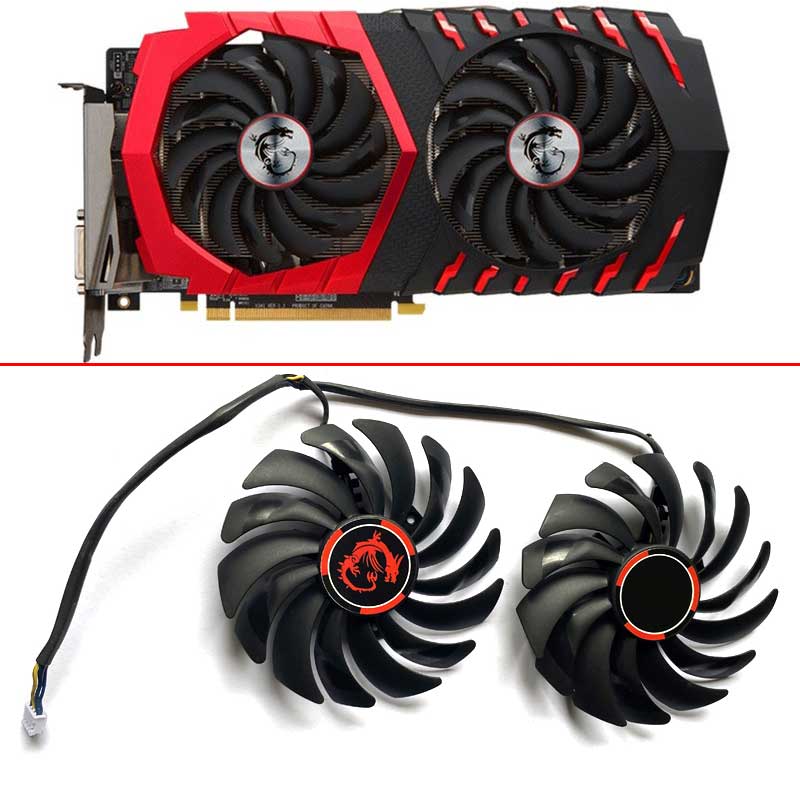 Quạt làm mát GPU 2PCS 95mm PLD10010S12HH 4PIN RX580 cho Card đồ họa GTX 960 GTX980Ti GAMING GTX 950 GTX 1060 1080 470 GAMING