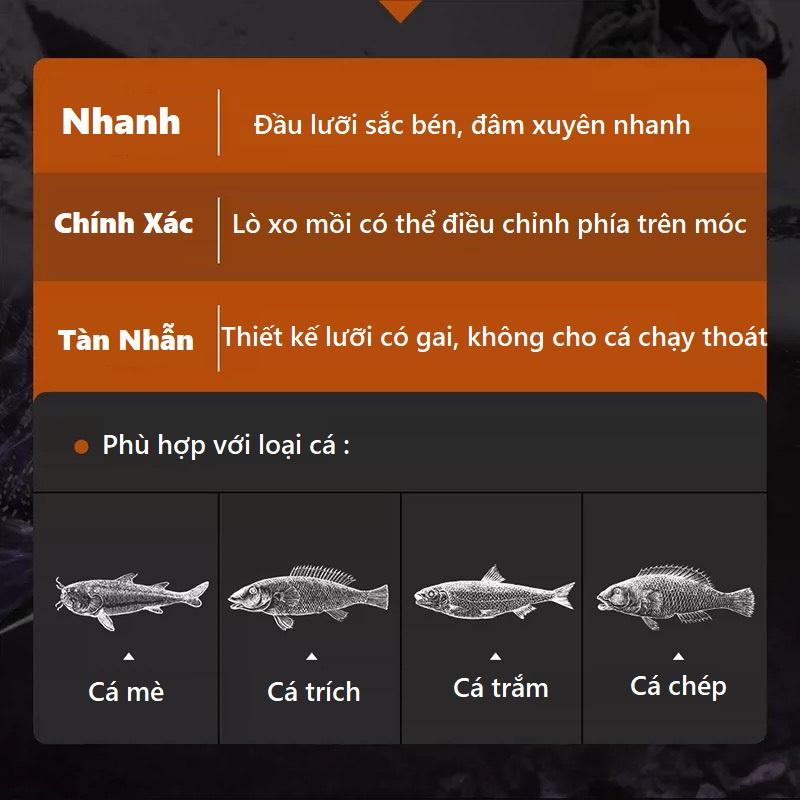 Bộ Thẻo Câu Cá Buộc Sẵn Lưỡi Đôi Câu Đài PKK05 Chất Liệu Dù Cao Cấp Có Huỳnh Quang Phát Store