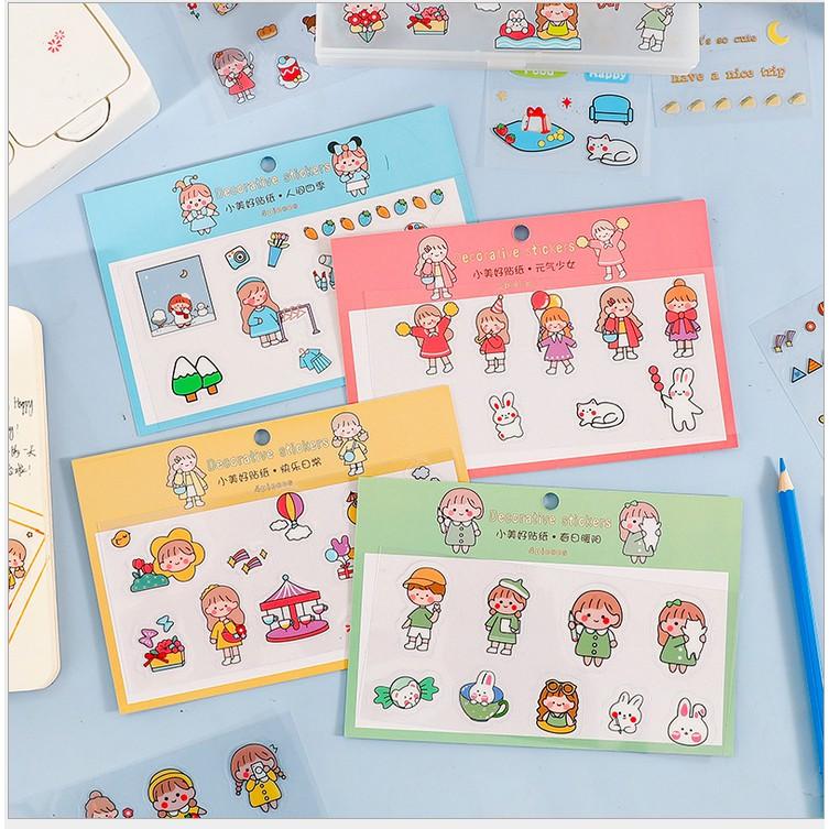 Sticker dán nhiều họa tiết hình ảnh dễ thương cute