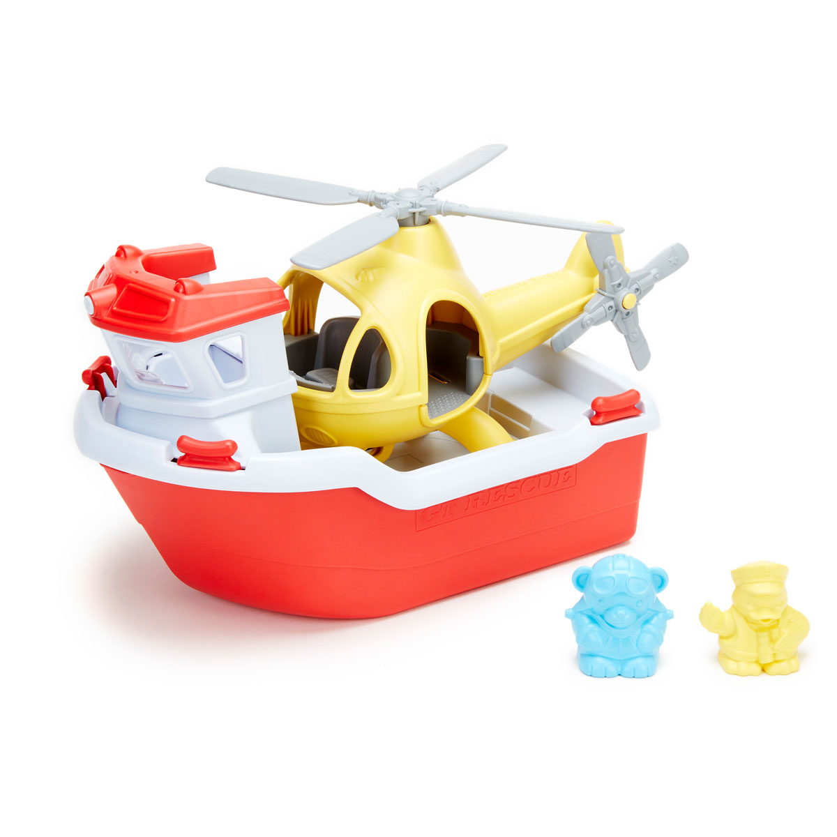 Bộ Đồ Chơi Tàu Cứu Hộ Và Trực Thăng Green Toys Cho Bé Từ 2 Tuổi