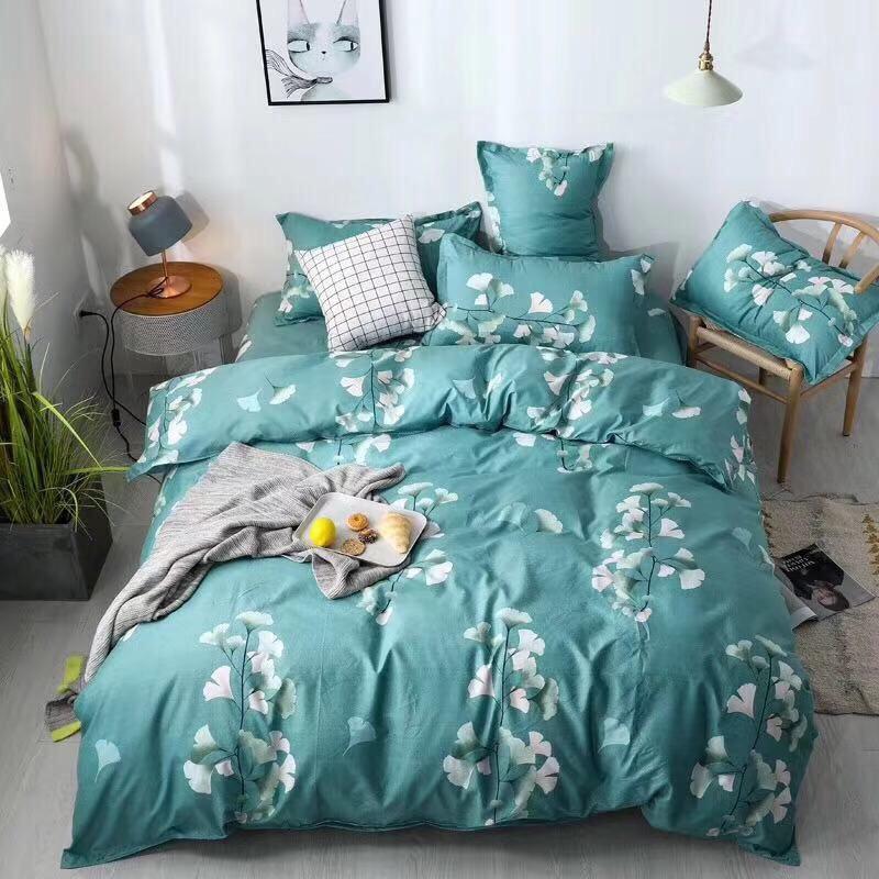 CHĂN GA GỐI POLY COTTON HOA DÂY XANH PP