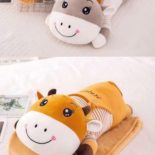 Chăn Gối 2in1 Hình Trâu