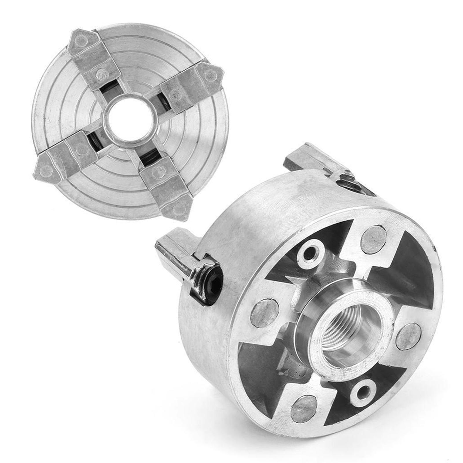 Mini Lathe Chuck Four Jaws Self Centering Milling Tool Drilling Machine High Strength Wood Turning Chuck Clamping Hex Key Parts
