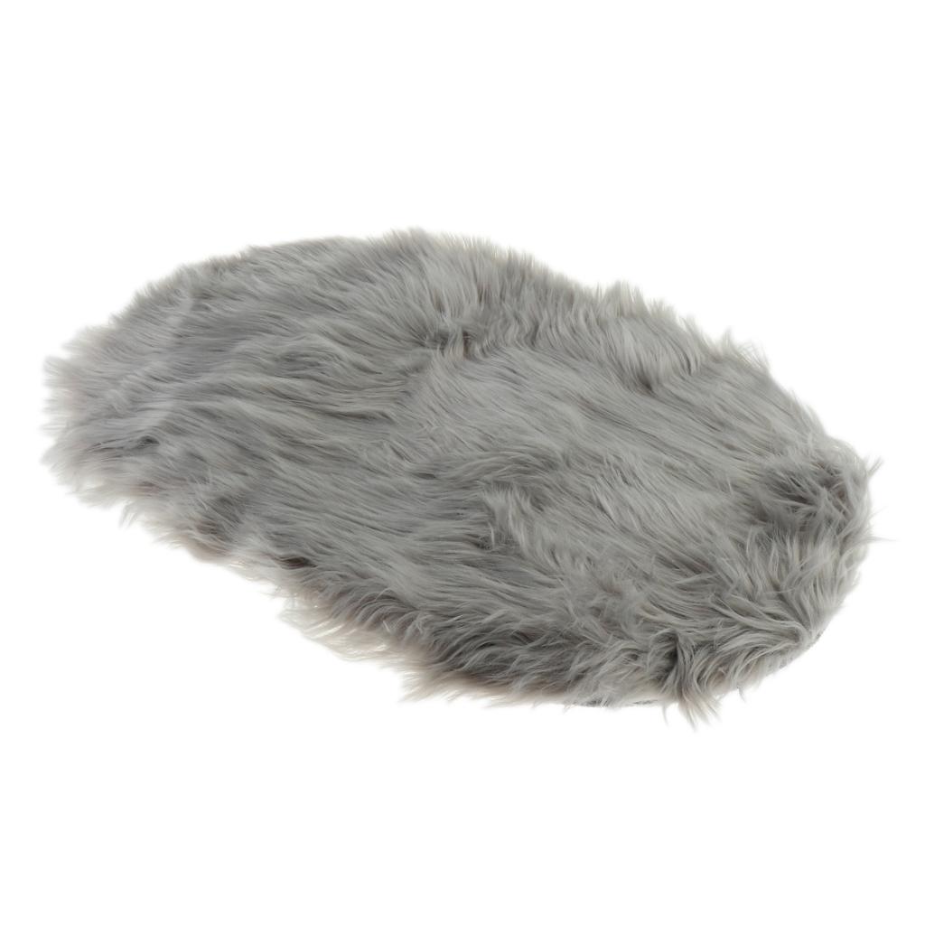 Faux Wool Area Rugs Bedside Floor Mat Plush Sofa Cover Seat Pad