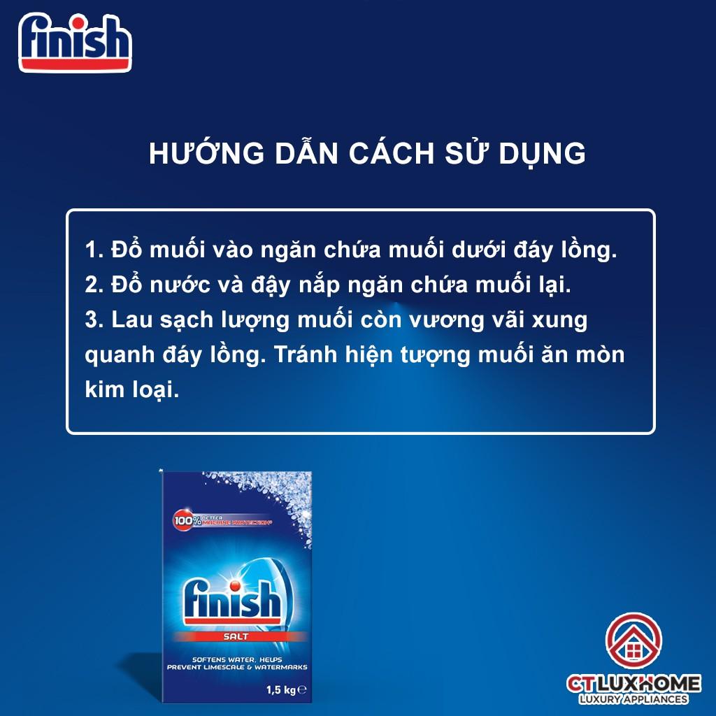 Muối rửa chén bát Finish 1,5kg kèm túi zip