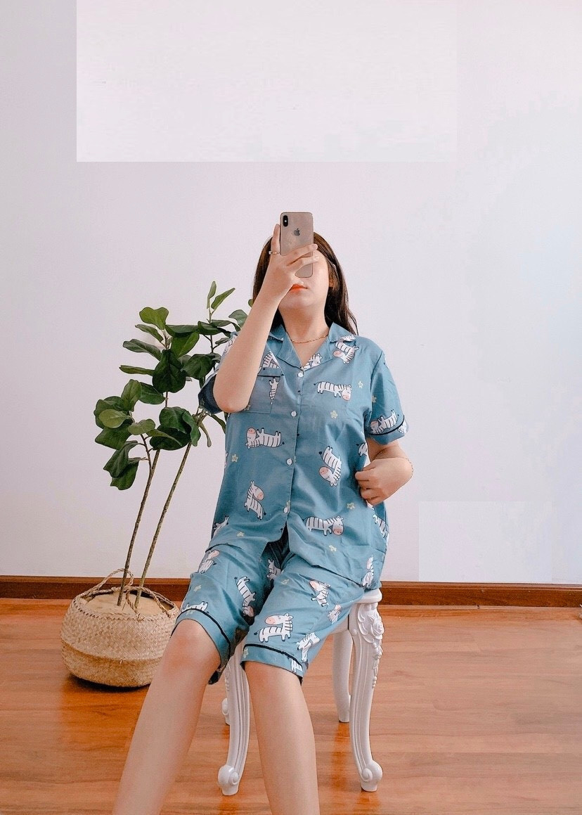 Đồ bộ mặc nhà Pijama Kate thái lửng Big size | Form rộng dưới 75kg