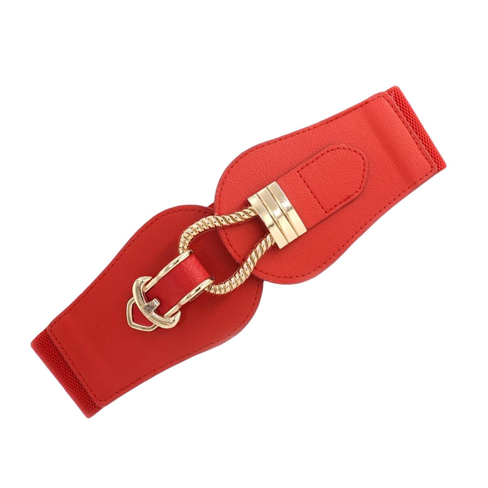 PU Leather Skirt Belt Waist Belt Waistband Accessories Dress Belt Ladies Red