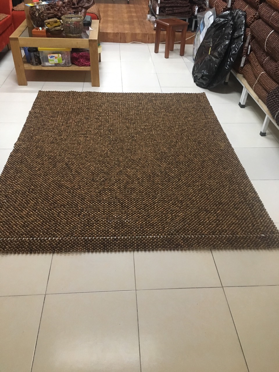Chiếu hạt gỗ Gụ hạt 12ly kích thước 1,6mx2m - Loại 1 - Chiếu trang trí nhà cửa , Nệm phòng ngủ - Đồ trang trí nội thất