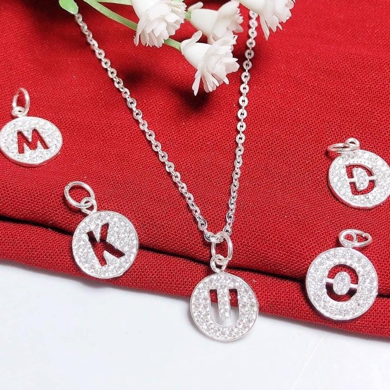 Dây chuyền bạc nam nữ, vòng cổ chữ cái bạc nguyên chất sáng đẹp- Minh Thoa JEWELRY