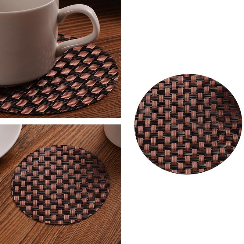 Miếng lót ly hình tròn chất liệu sợi dệt