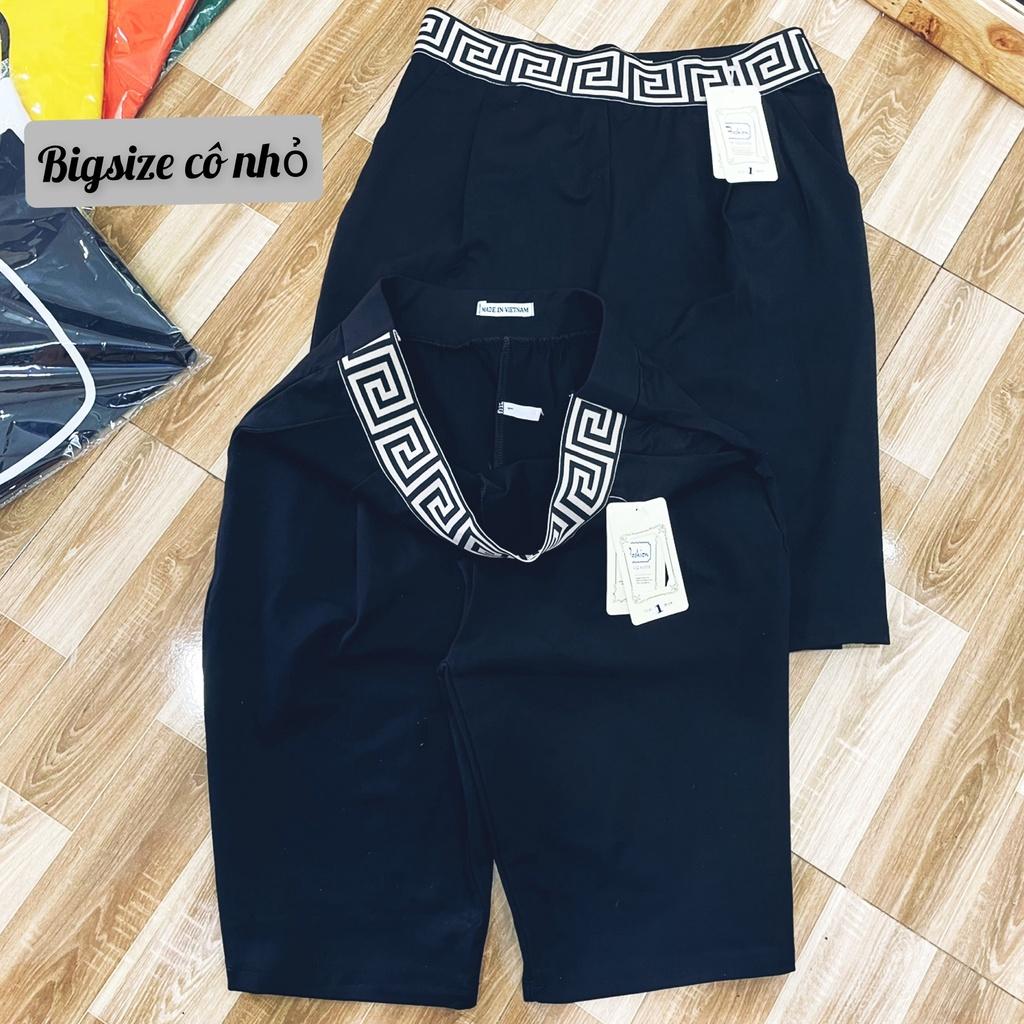 Quần legging bigsize nữ đùi thun cạp cao biker lửng ngố đồ mặc nhà dáng ôm bó lưng thun tập gym yoga Q10