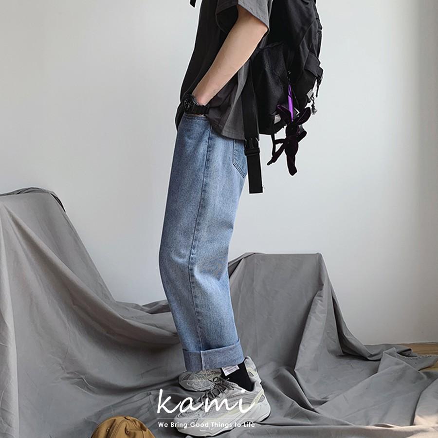 Quần jeans xanh trơn Regular-fit Jeans mã JM01