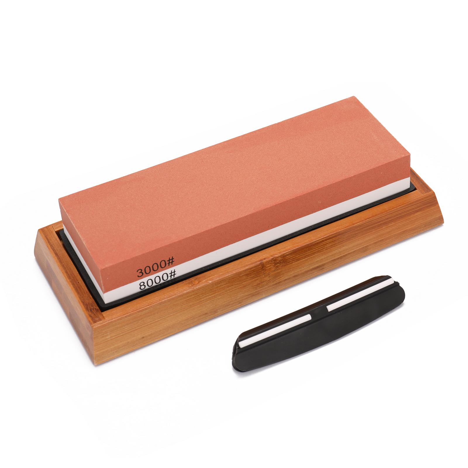 3000/8000 Grit Premium Whetstone Cut Sharpening Stone Set Professional Cutter Sharpener with Non Slip Base Home Kitchen