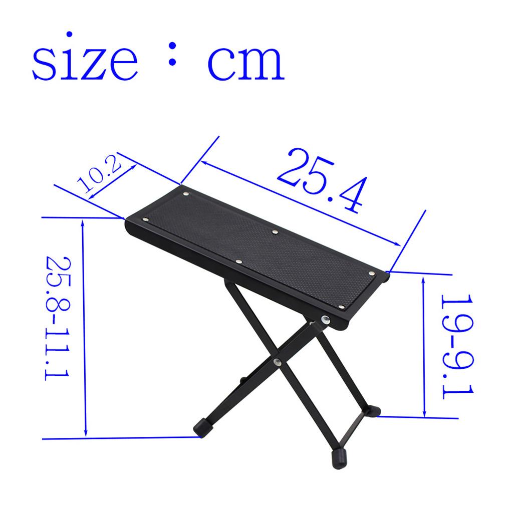 Guitar Bass Footrest Plate 6-level Height Adjusting Foot Stool Stage Accessory