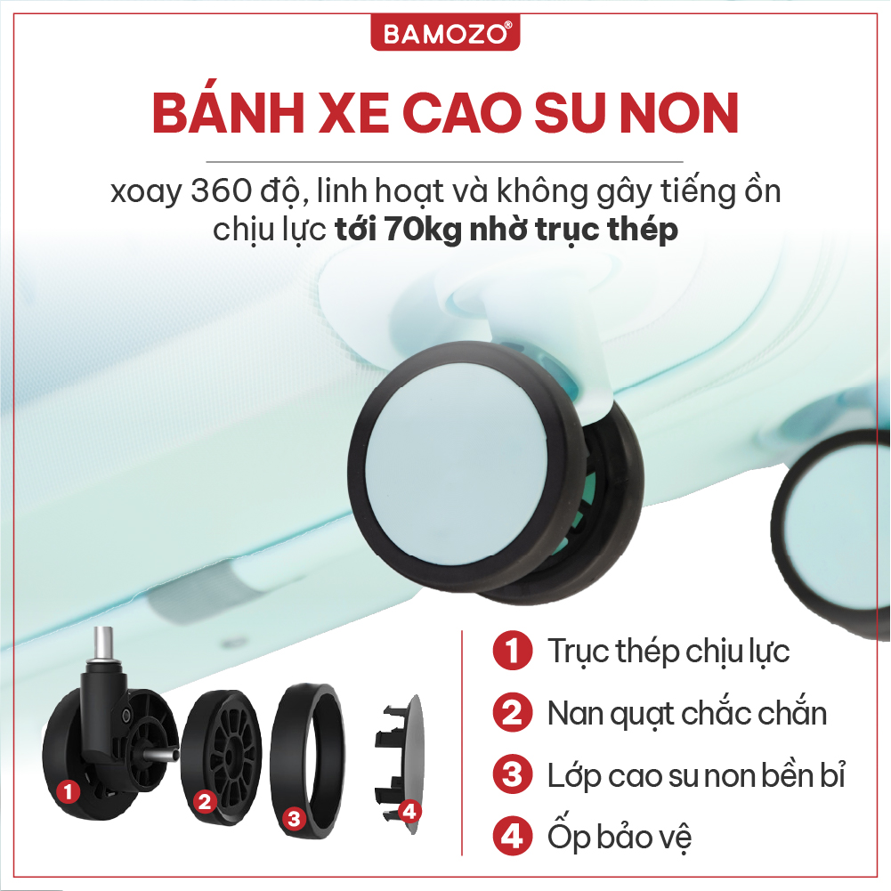 Vali du lịch BAMOZO cao cấp 8812 vali kéo nhựa được bảo hành 5 năm