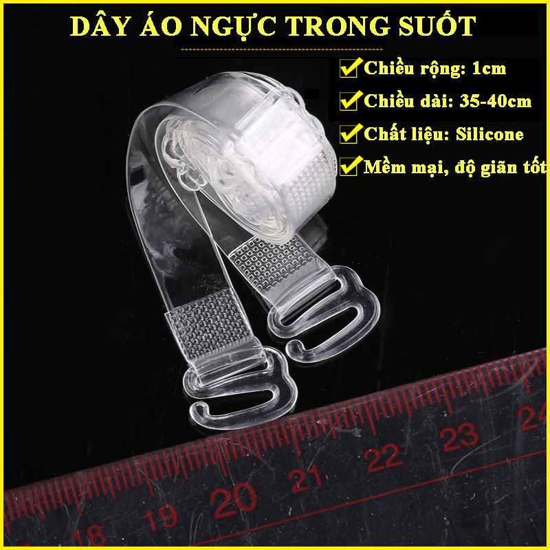 Dây áo ngực trong suốt  sợii dẹt mềm dẻo bản 1cm