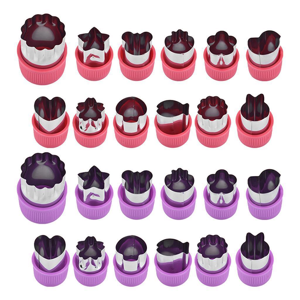 12 Pieces Biscuits Cutters Vegetable Cutter Shapes Set Baking Purple
